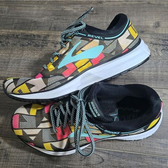 Brooks DNA Revel Running Sneakers Womens Multi-Color Geometric Print Shoes 7.5 - Picture 6 of 13